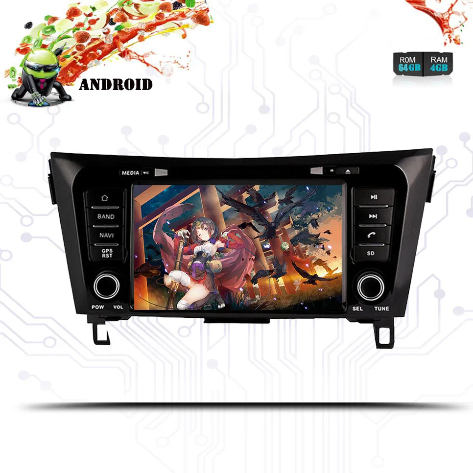 Perfect 4+64G android 9.0car dvd gps player for Nissan Qashqai X-Trail 2014-18 with car radio video player navigation car stereo System 2