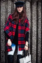 Lady Women Neck Warm Tartan Grid Pashminas Reversible Shawl Winter Scarf Wrap