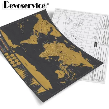 

Creative Small Black Scratch Maps World Edition Black Gold Travel Scratch Map Fashion Decoration Map Gold Plated Office Supplies