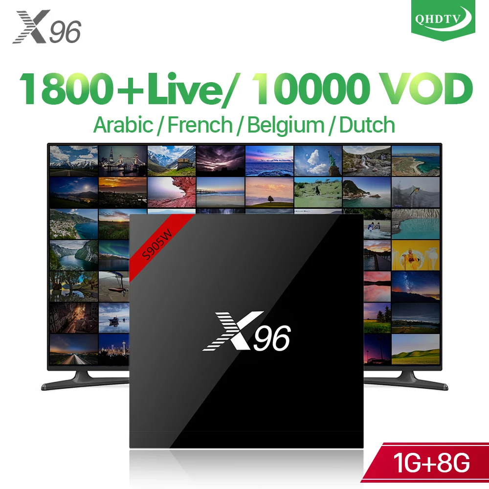 IP tv Франция подписка на IPTV приставка Android 7,1 tv Box S905W четырехъядерный с Live код IPTV QHD ТВ подписка арабский