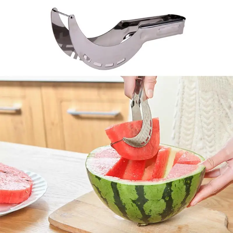 

1PC Watermelon Stainless Steel Slicer Cutter Fruit Melon Knife Cutter Vegetable Slicer Peeler Kitchen Gadgets Fruit Tools