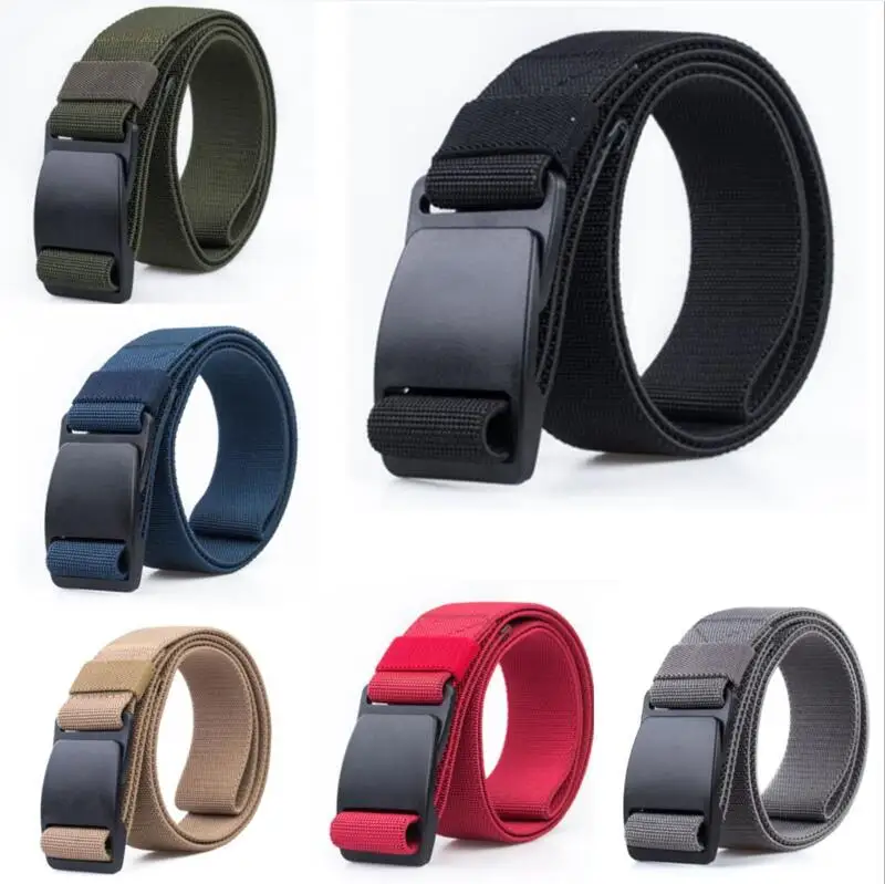 New elastic belt No Metal Plastic Steel Buckle Belt Quality Canvas