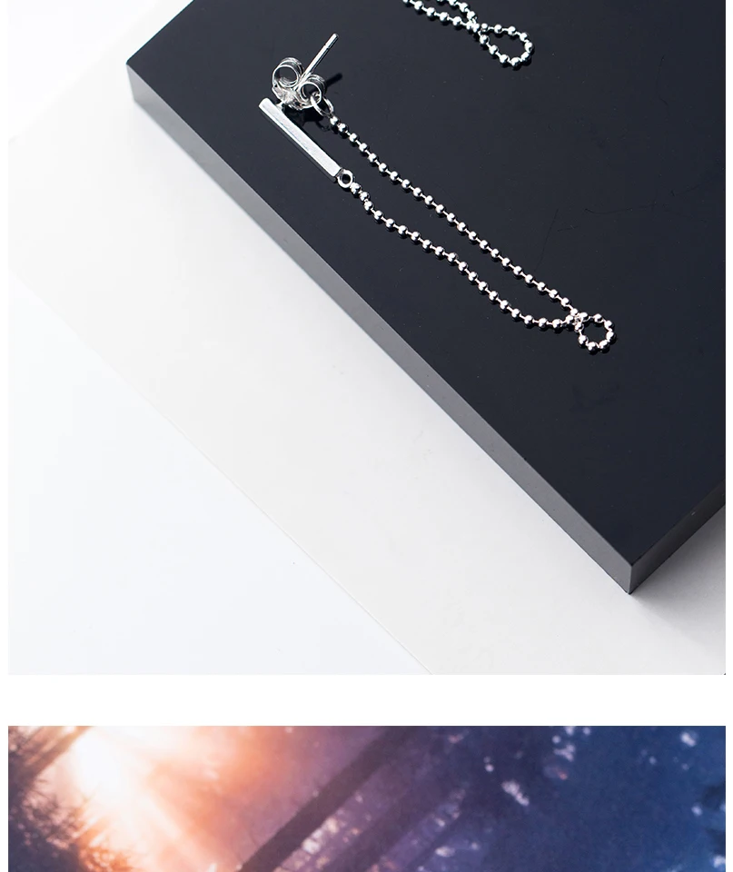 New Fashion Sterling Silver Chain Statement Dangle Earrings For Women Girls Minimalist S925 Drop Earring Bridal Wedding Jewelry (5)