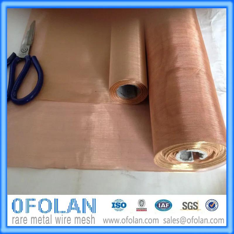

High-quality Electronic signal Shielding Red copper wire mesh (40 mesh) 500mmX1000mmX2PCS stock supply