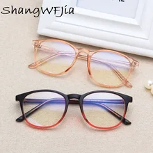 Ретро стиль, TR90, круглые очки, оправа для мужчин и женщин, прозрачные линзы, очки, бренд, анти-синий светильник, компьютерные очки