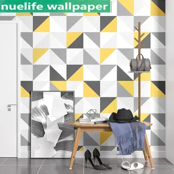 

colorful geometric lattice square pattern wallpaper Living room bedroom dining room TV background wall decoration wallpaper