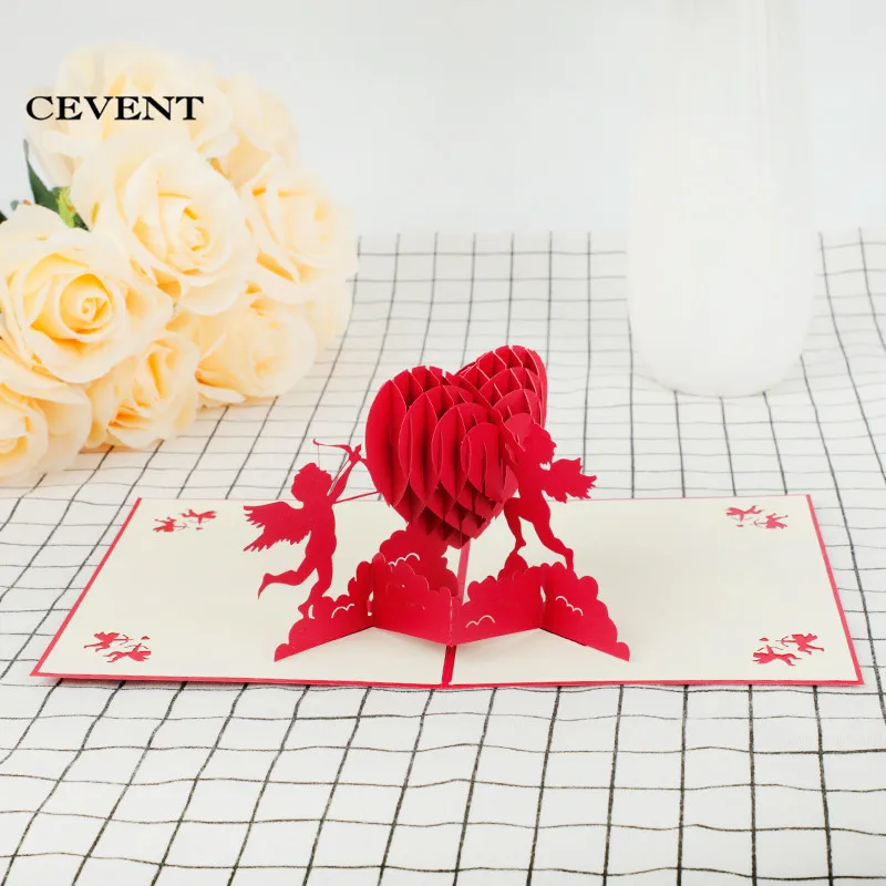 

CEVENT 1PC 3D Pop Up Greeting Card Postcard Paper Card Gift Card Wedding Invitations Valentine's day Birthday Christmas Gifts