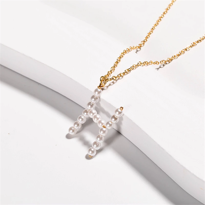 Женское свадебное жемчужное ожерелье с буквенным принтом ROMAD, ожерелье с подвеской на цепочке, вечерние ювелирные изделия на заказ для девушек R5