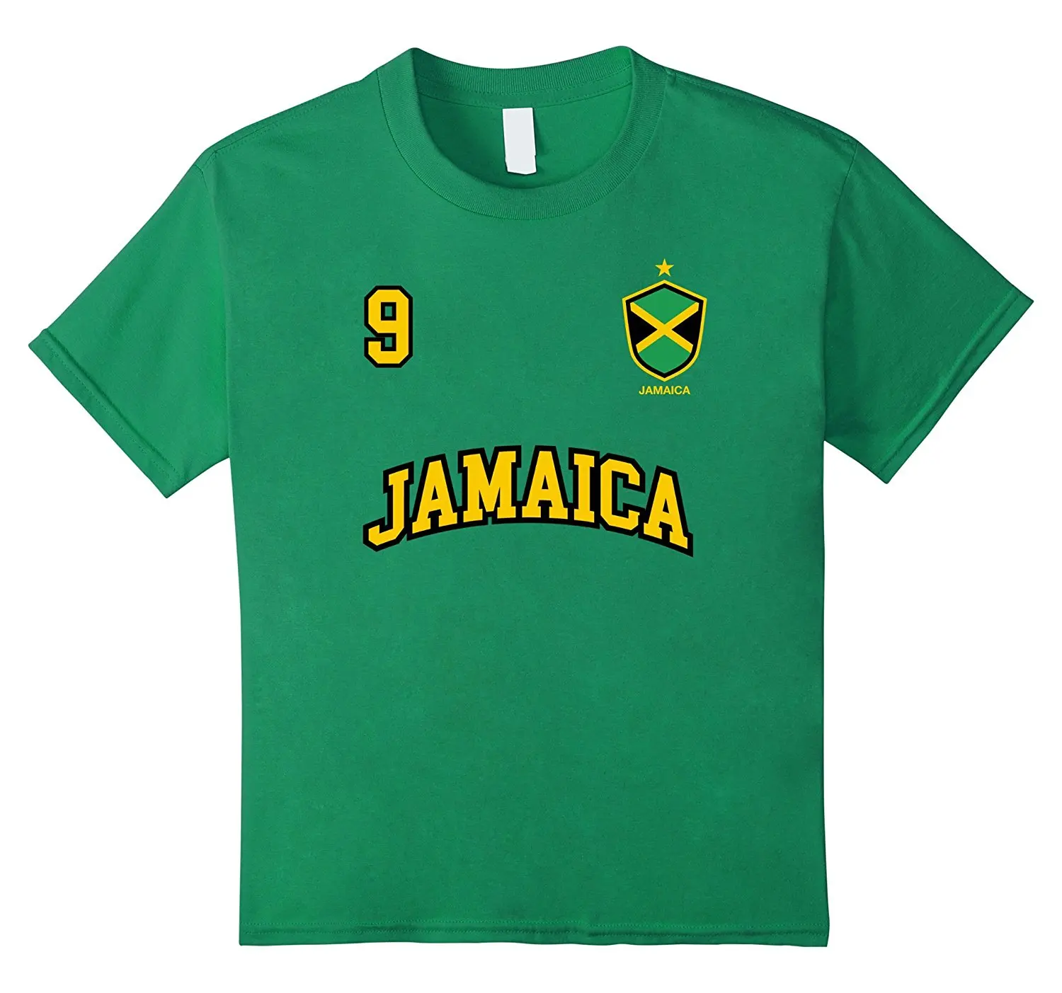Vendita Calda 2019 Nuovo Marchio Di Moda Girocollo Giamaica Camicia Numero 9 Indietro Soccer Squadra Sporter Calciatore Giamaicano Bandiera Tee