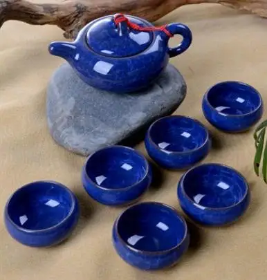 Акция элегантные китайские керамические чашки настоящий чайный набор кунг-фу чайный сервиз чайный горшок чайная чашка - Цвет: Темно-серый