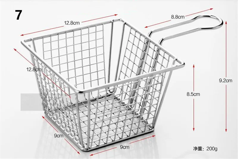 304 корзина для жарки картофеля фри из нержавеющей стали кухонный инструмент дуршлаг сетчатая Корзина Сетчатый Фильтр чипы шеф-повара промывка паром деформация