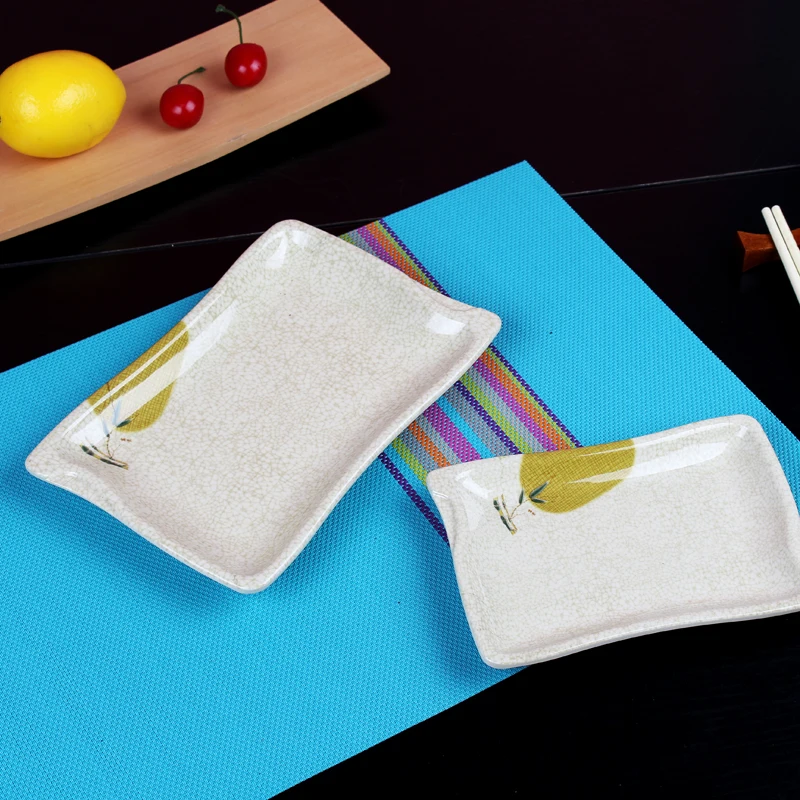 A5 Melamine Rectangle Plate Long Sushi Plate Tableware Plastic Disc