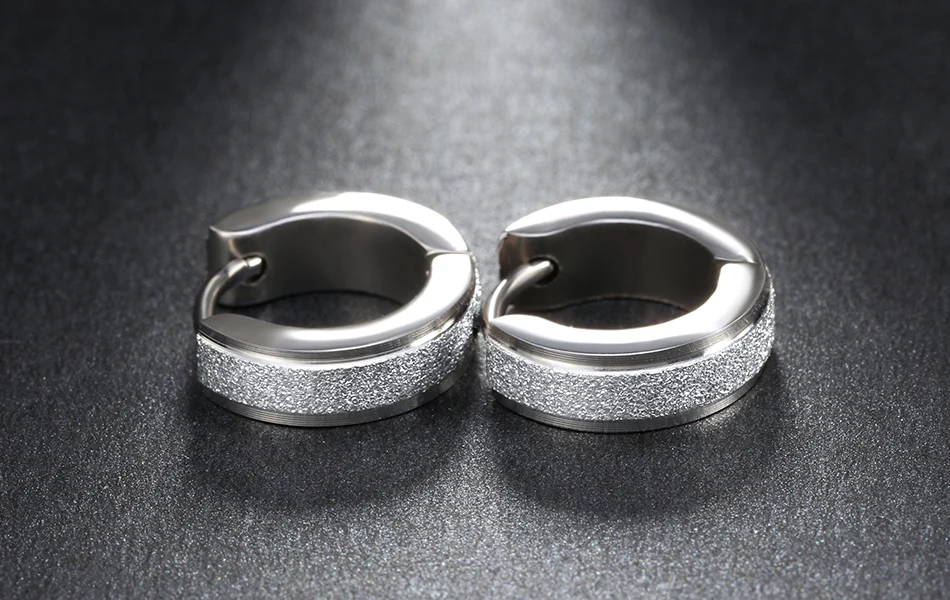 AMOURJOUX, нержавеющая сталь, золото/серебро, матовая поверхность, маленькие 13 мм Серьги-кольца для женщин и мужчин, серьги-обручи, подарок