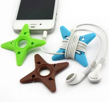Cute Cable Winder Colorful Soft Silicone Darts Star Key Cord Winder Cable For Headphones Earphone Cord Holder Manager Organizer
