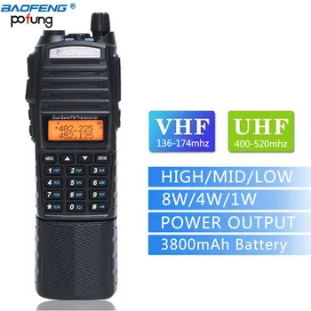 

Baofeng UV-82 Plus Walkie Talkie 8W Powerful 3800mAh Battery With DC Connector Dual Band 10KM Long Range Amateur Ham CB Radio