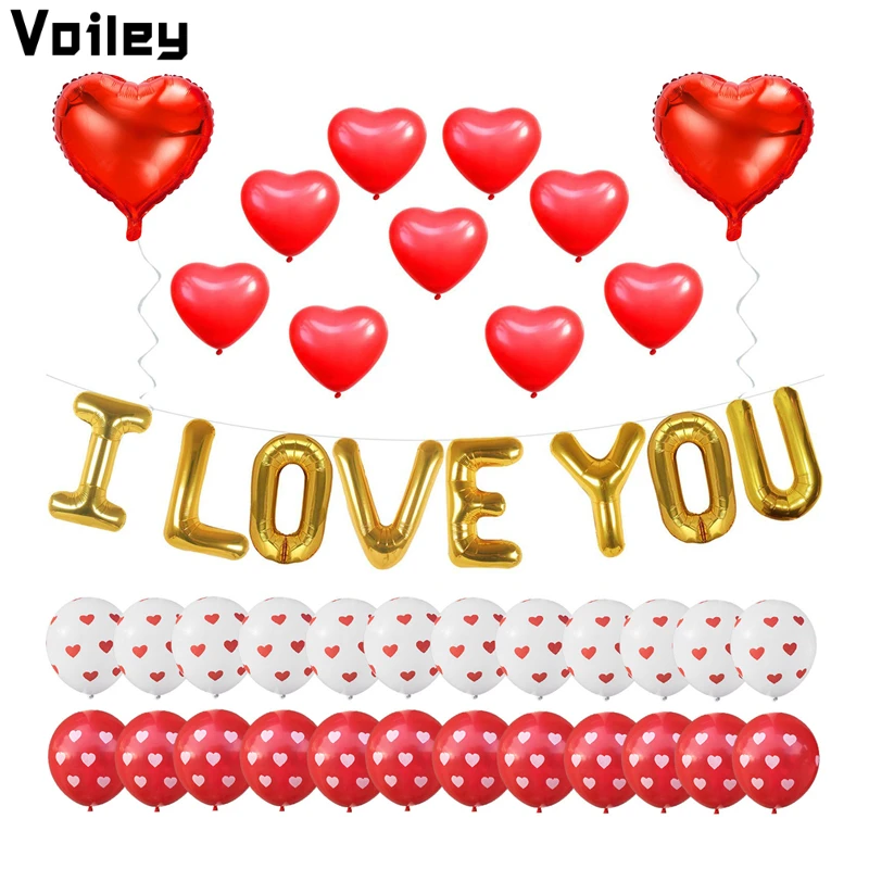 

Party Happy Birthday Decorations 46pcs 12Inch Latex Balloons Balon Birthday Babyshower Valentine's Day Wedding Decor Ballonnen,L
