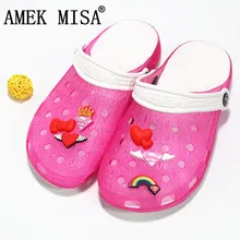 6/12 шт./партия, украшение для обуви из ПВХ, подвески в виде Супермена/сердца, аксессуары для детей, милый подарок, рождественский подарок, подходят для лент/Croc D22