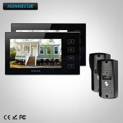 Homssecur 7 "проводной видео запись двери Интерком охранника + сенсорный домофон TC031Camera TM704-B мониторы