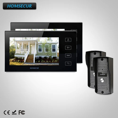 

HOMSECUR 7" Wired Video Door Entry Security Intercom+Touch Button Monitor TC031Camera + TM704-B Monitor