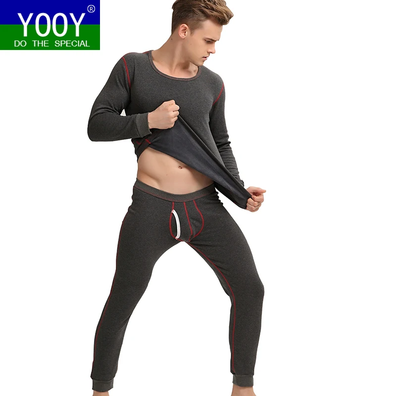 

YOOY Men's Clothing Clothes For Mens Warm Pants For Winter Thermal Underwear Men Long Johns Sexy Two Piece Set Compression