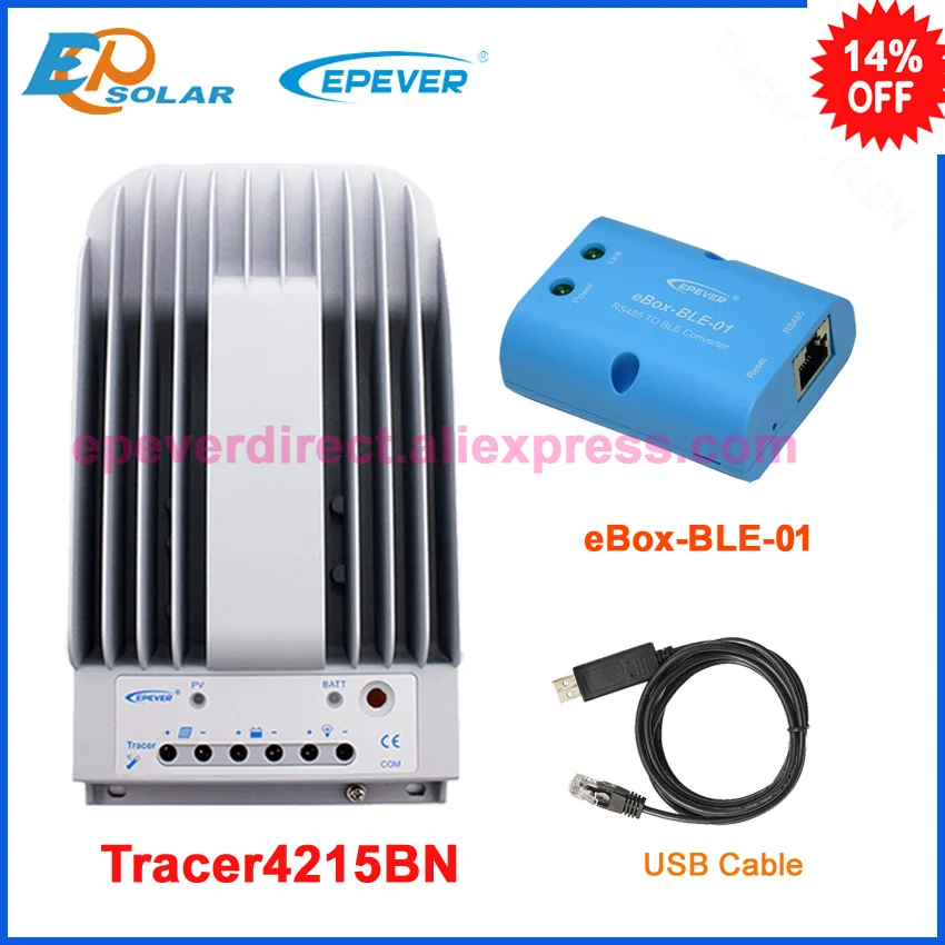 24v 1040w домашняя Солнечная система использовать mppt 40A 40amp MPPT EPEVER USB кабель Tracer4215BN wifi
