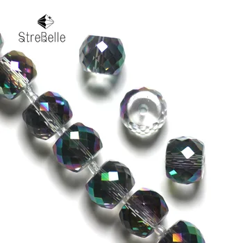 

2020 new Fashion malachite green drum shape beads semi-crystal glass create your style 72faces