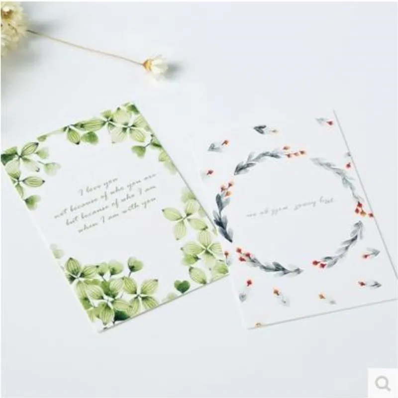

28 Sheets/Set Creative Flower Letter Mini Postcard Greeting Card Birthday Letter Card Gift Card Message Card