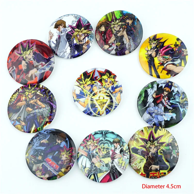 

10Pcs/Set Anime Yu Gi Oh Yugi Muto Figure Pins Brooches Badges Chest Ornament Cosplay Itabag Bag Clothing Accessoies Gift New