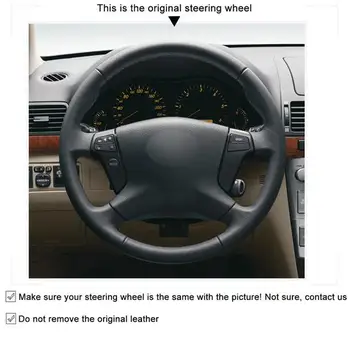 

Puou Black Artificial Leather Car Steering Wheel Cover for Toyota Avensis 2003-2007 Free shipping