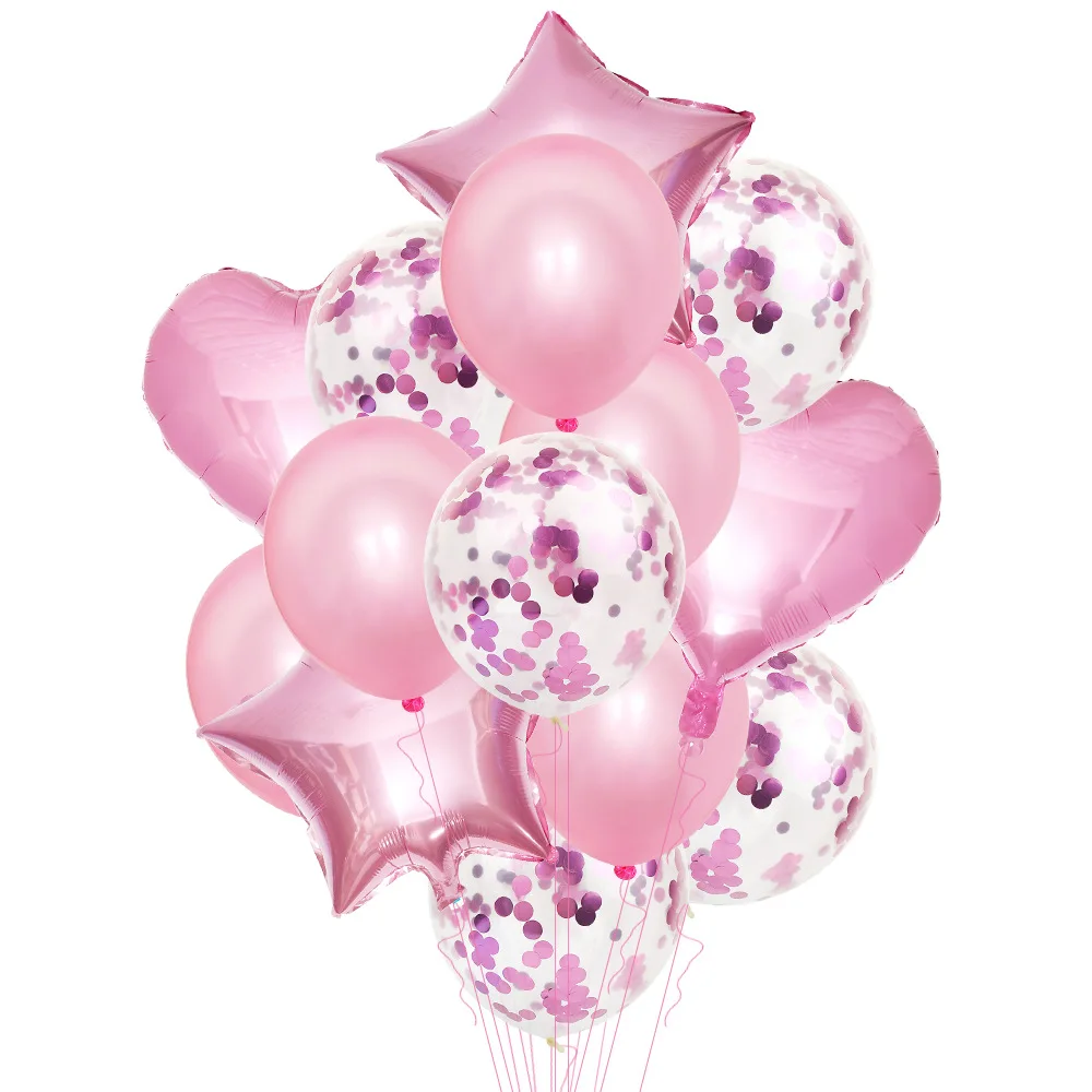 14 шт. креативные мульти воздушные шары с конфетти С Днем Рождения Декоративные гелиевые шарики Свадебные праздничные вечерние принадлежности