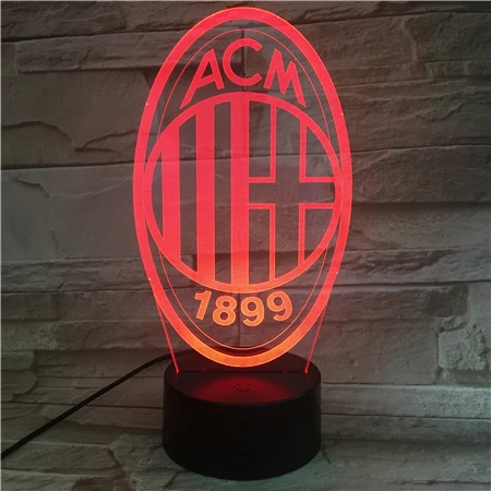 

Associazione Calcio AC Milan Football Team Club Usb Led Night Light Boys Child Kids Fans Birthday Gifts Soccer Desk Lamp Bedroom