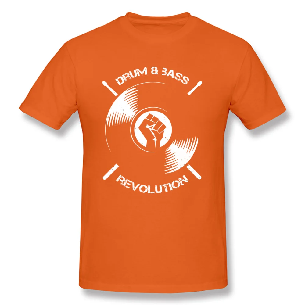 Drum And Bass Revolution Birthday Summer All Cotton O Neck Men's T Shirt Family T Shirt Coupons Short Sleeve T Shirts Drum And Bass Revolution orange