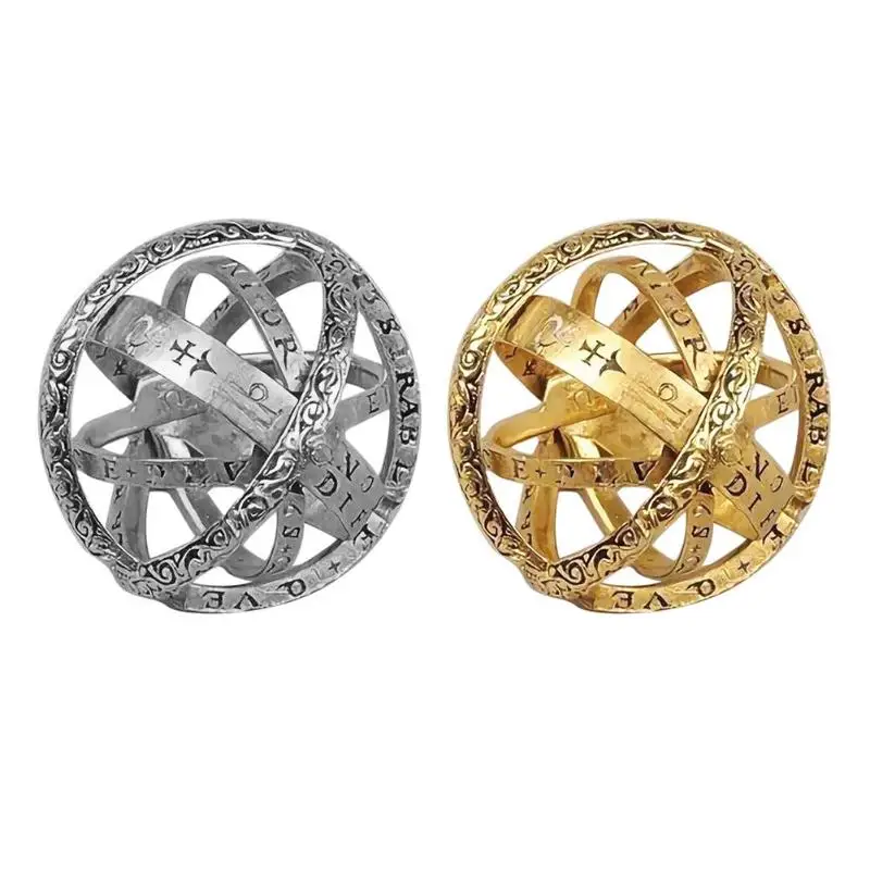 

Hot New Style Creative Astronomical Ball Ring Retro Rotating Clamshell Astronomical Ring Rotating Knuckle Rings Jewelry