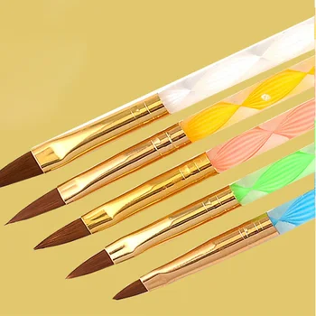 

5pcs 2-Ways Nail Brushes Set Acrylic UV Gel Nail Painting Drawing Pen Cuticle Pusher Nail Dust Cleaner Tool Wholesale 70sets