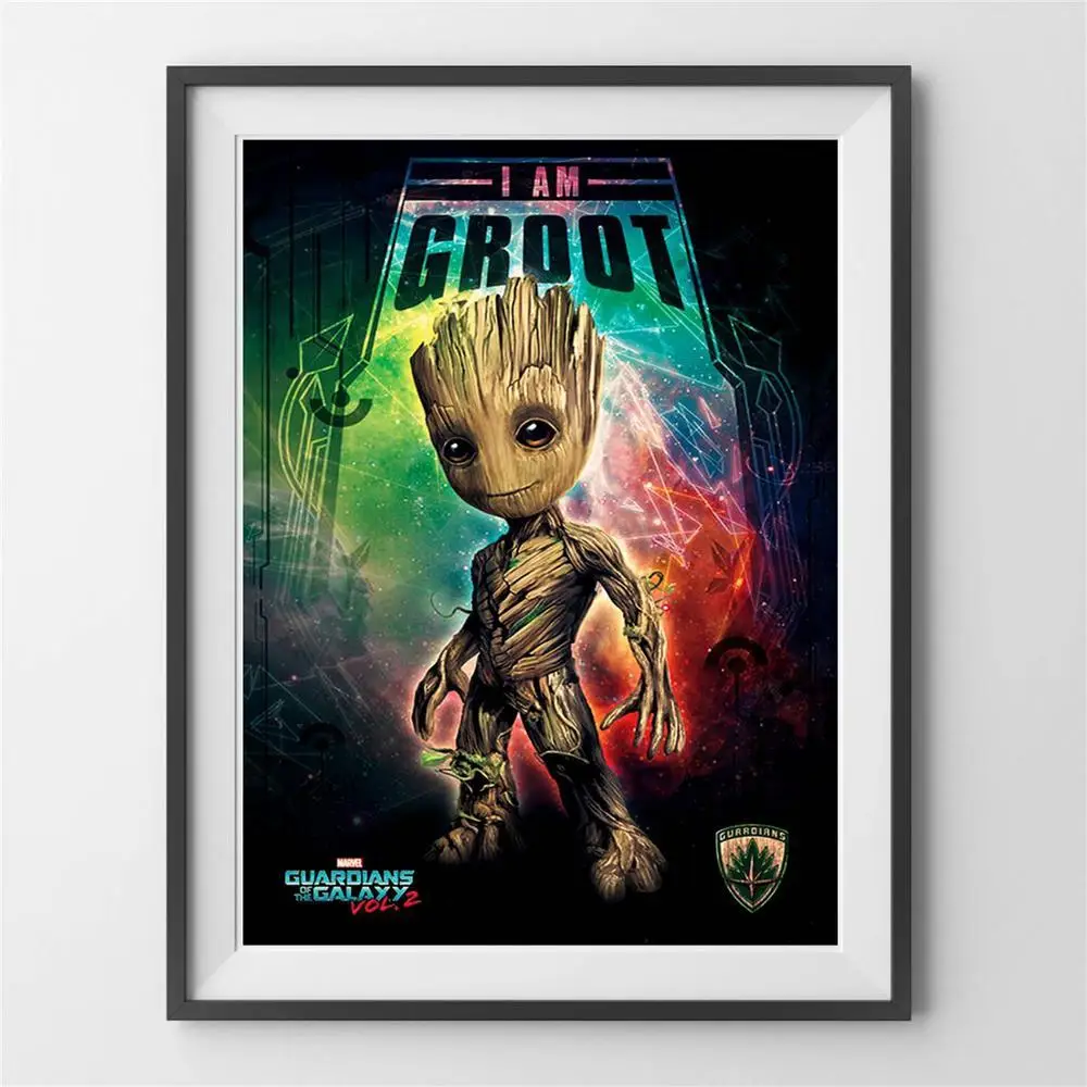 Groot Baby Movie Character холст Художественная живопись плакаты и принты для гостиной Настенная картина домашний Декор без рамки Quadro - Цвет: 1