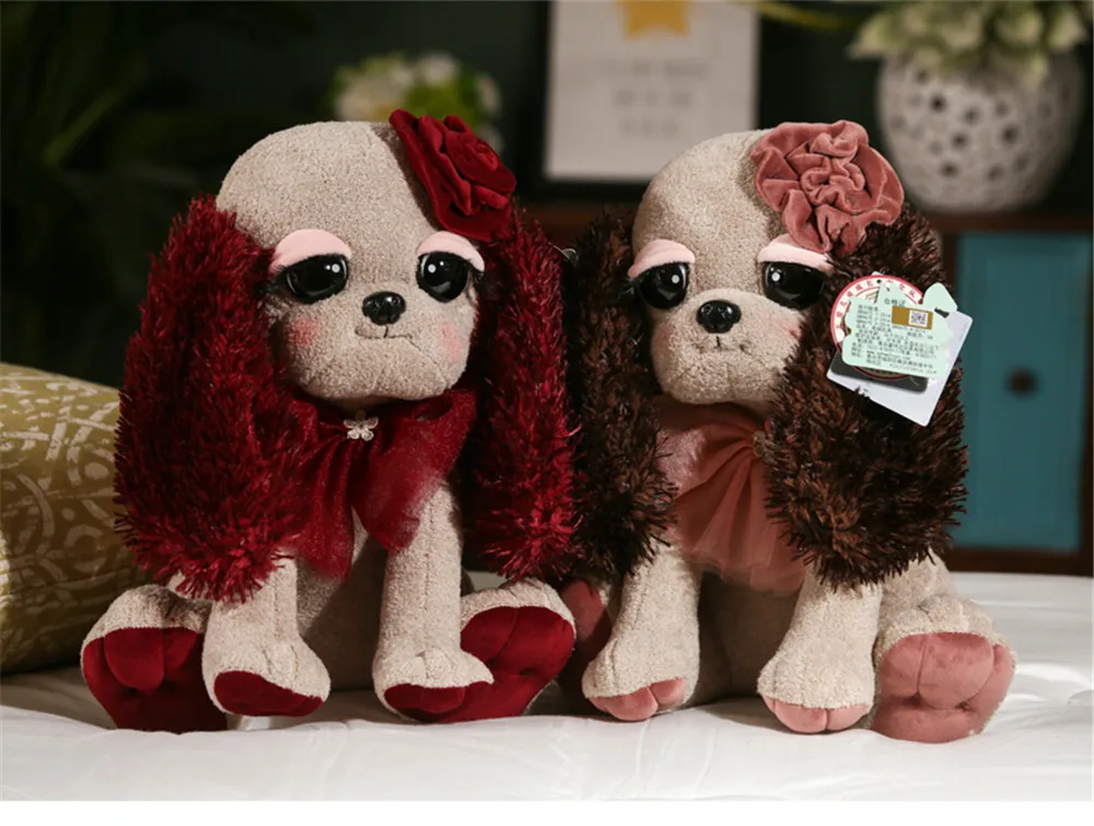 Fancytrader Vivid Big Eys Dog Plush Toys for Girls Lovely Fluffy Puppy Animals Doll 40cm6