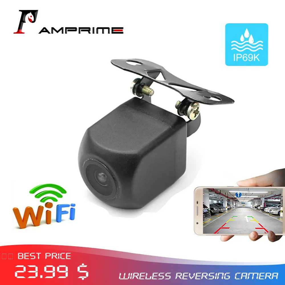 

AMPrime Wireless Wifi Car Rear View Camera Reversing Camera Dash Cam HD Night Vision Mini Body Tachograph For IPhone And Android
