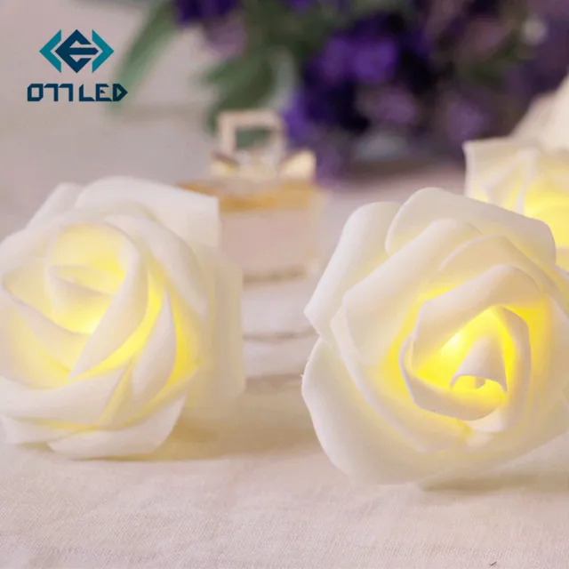 1M/2M/3M Battery Operated LED Rose Flower Christmas Holiday String Lights for Valentine Wedding Decoration HOT SALE Luminarias