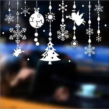 

MagiDeal Reusable Christmas Jingle Bell Window Sticker Self Clings Decorations