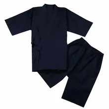 Халат кимоно для мужчин пижамы хлопок короткий рукав шорты для женщин Мужчины Отдых Хан паровой услуги пижамные комплекты