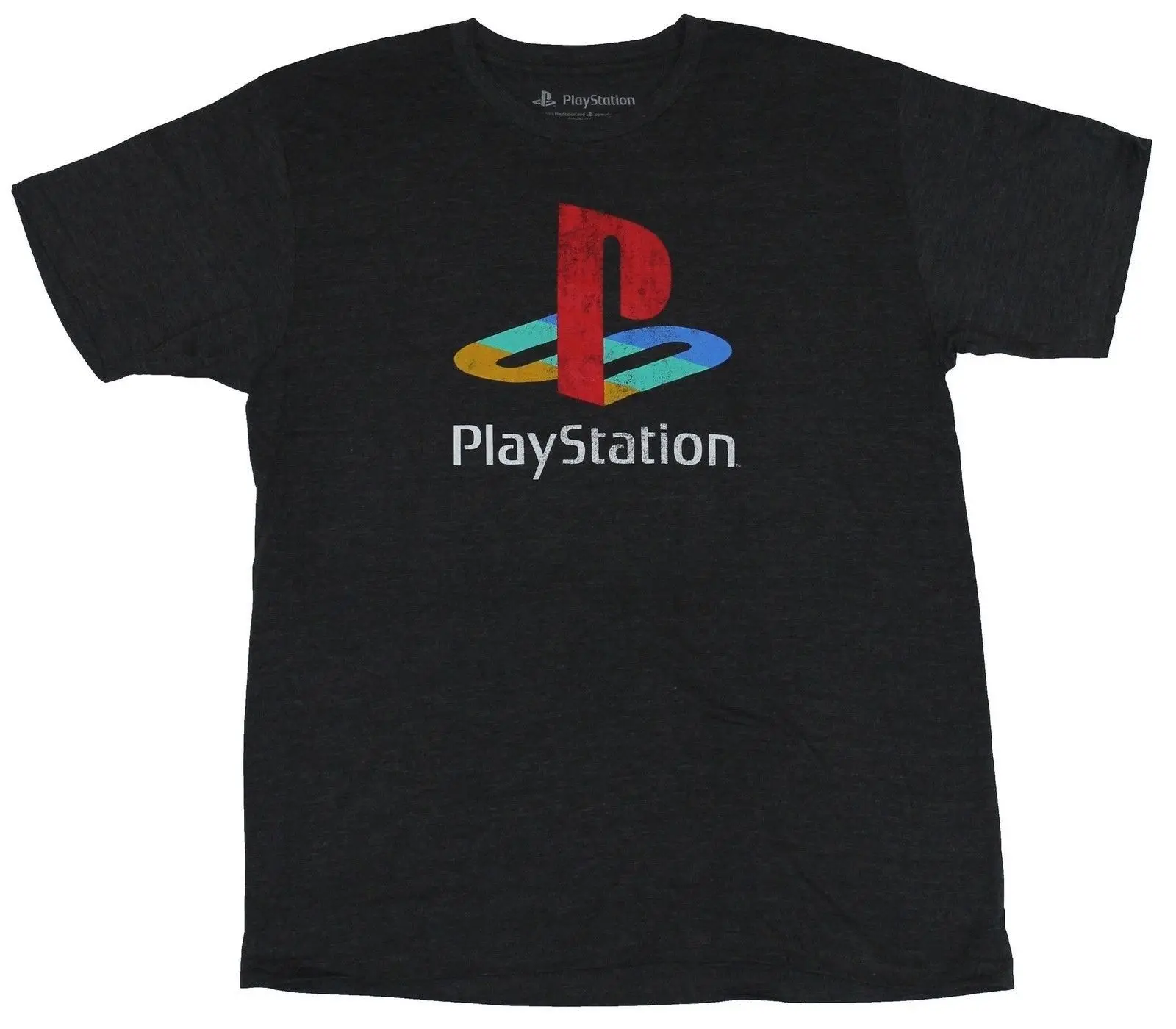 Мужская футболка Playstation Классическая Оригинальная с потертостями и логотипом
