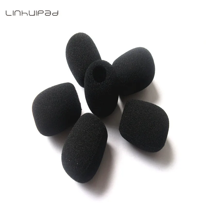 Linhuipad Universal 10PCS Black bluetooth headphone Micriphone windscreen Foam Covers with 10mm Hole Diameter 32mm inner length