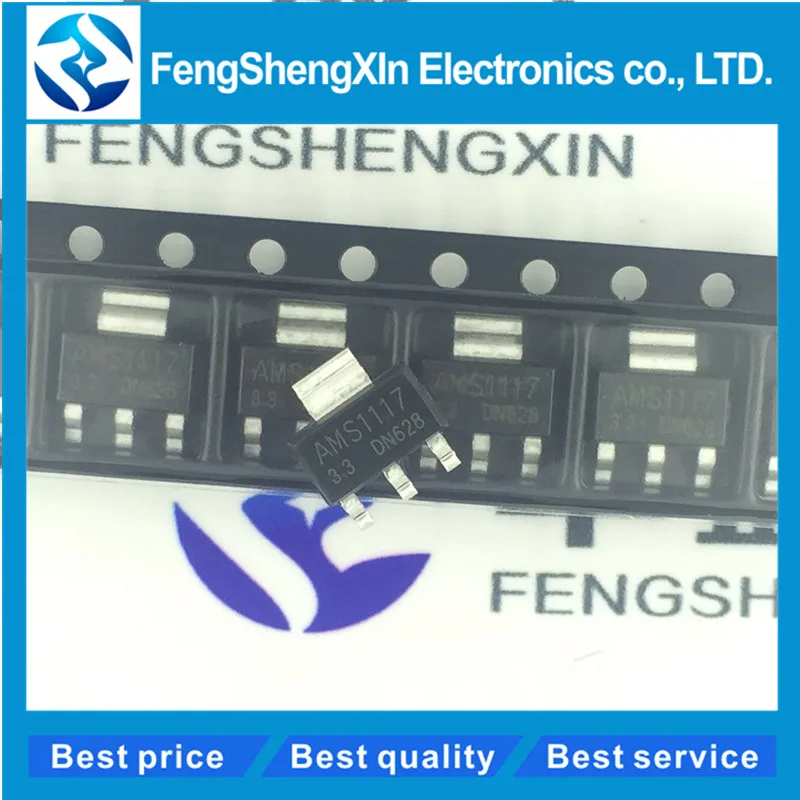 

50pcs/lot New AMS1117-3.3 SOT-223 3.3V power supply voltage chip 1117-3.3V