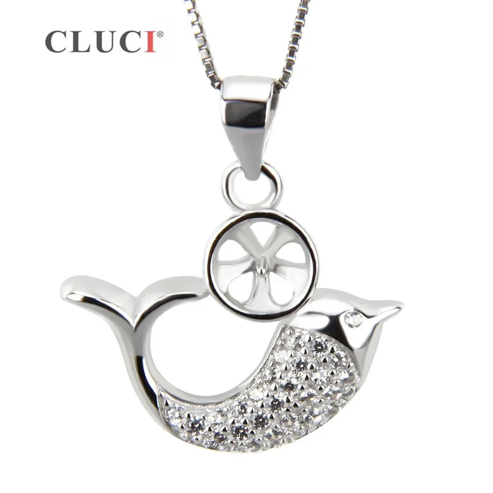 CLUCI животных металлический жемчуг цепочки и ожерелья талисманы 925 серебро дельфин кулон интимные аксессуары