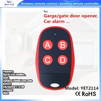 

Free shipping cost !!!100pcs Cloning Universal Gate for Garage Door Remote Control key Fob 433mhz Copy