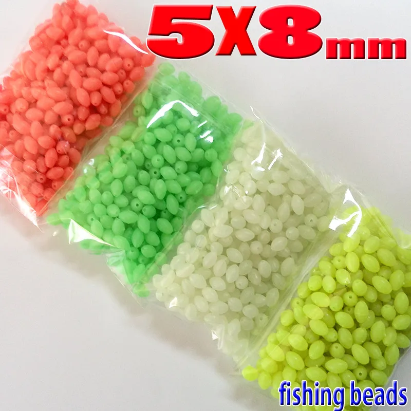 LURE floating float tackles oval soft fishing beads 4 colors size5mm