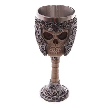 

Ossuary Style Skeletal Skull Wine Goblet Bones Skull Armor Cup Skull Warrior Gothic Mug 3D Skull Tankard Cocktail Glass