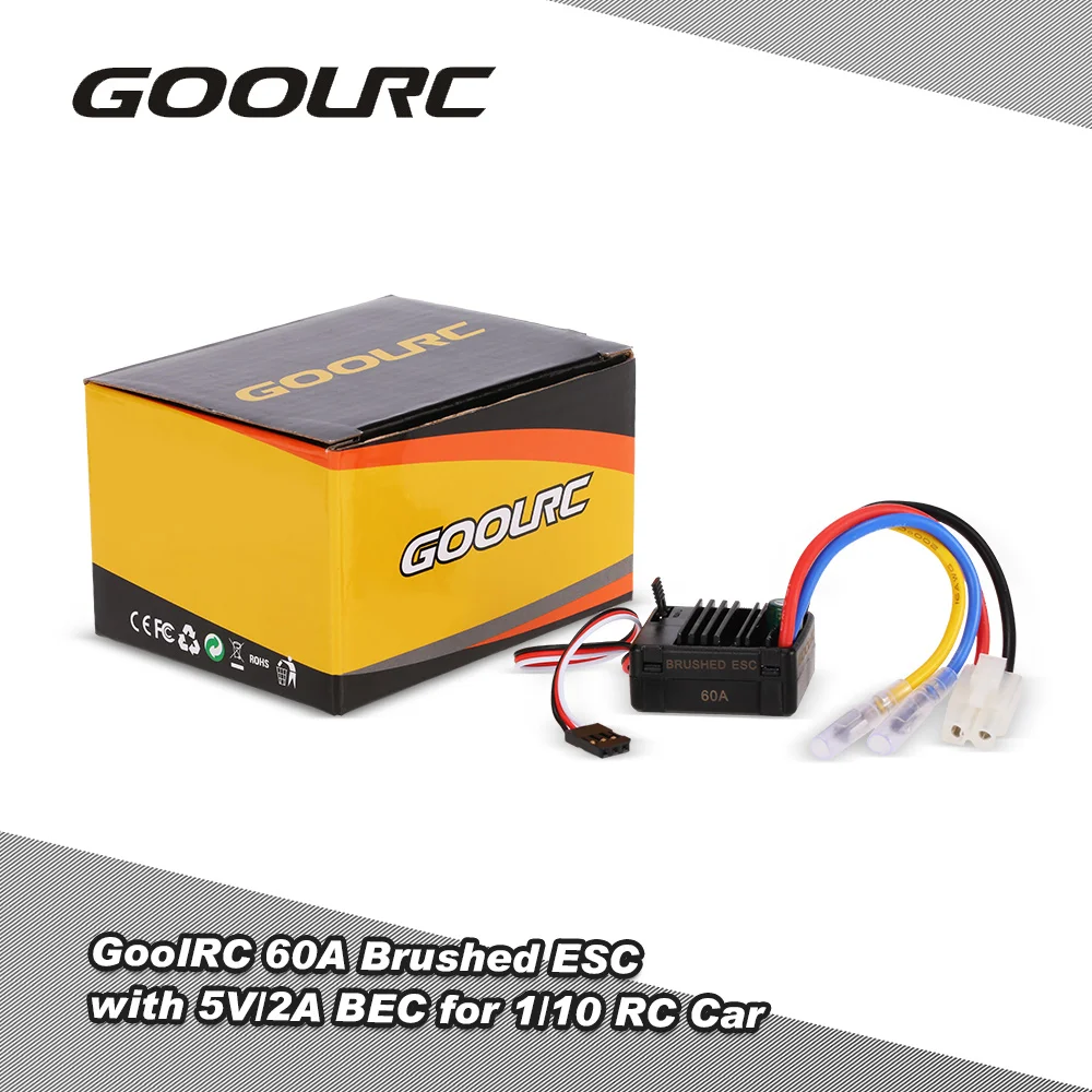 

GoolRC 60A Brushed ESC Electric Speed Controller with 5V/2A BEC for 1/10 4WD RC Car Buggy
