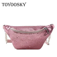 TOYOOSKY новые высококачественные блестки поясная сумка для женщин сумки на плечо дорожные многофункциональные сумки для денег Телефон поясная сумка нагрудные сумки