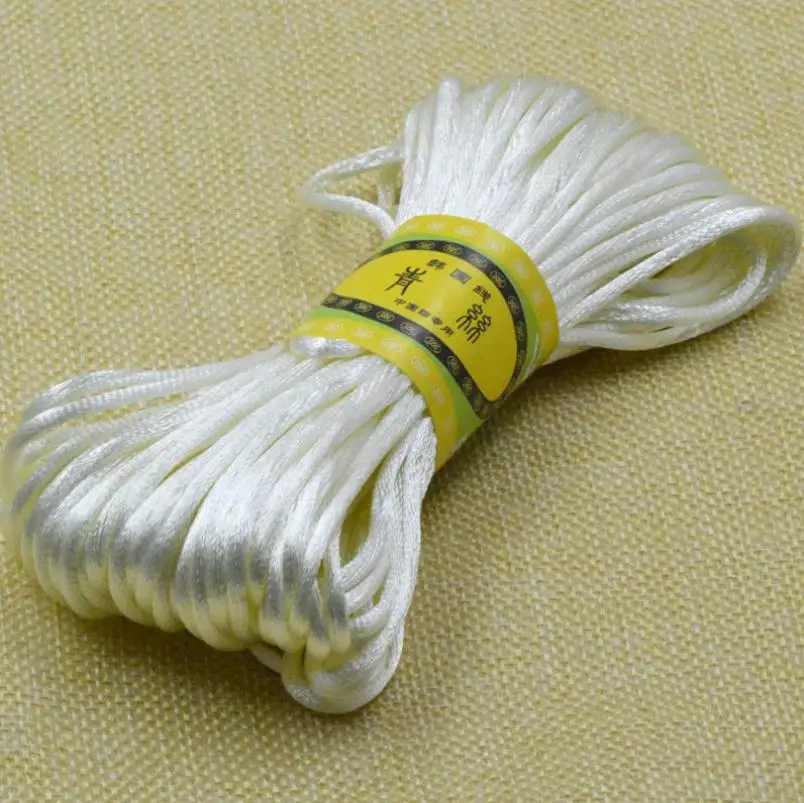 Light Baby Color 20 Meters Satin Nylon Cord Macrame Beading String 2.5mm Knitting Rope Chinese Knot Thread For Jewelry Making